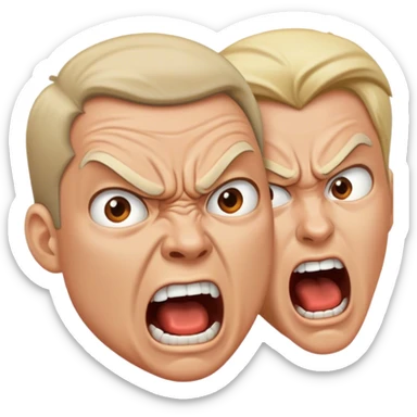 A couple who scream each other sticker