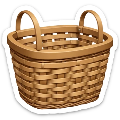 patterned empty wicker basket sticker