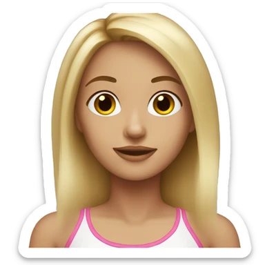 blonde girl with pink and brown highlights  sticker