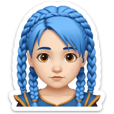 dwarf woman with blue hair sticker