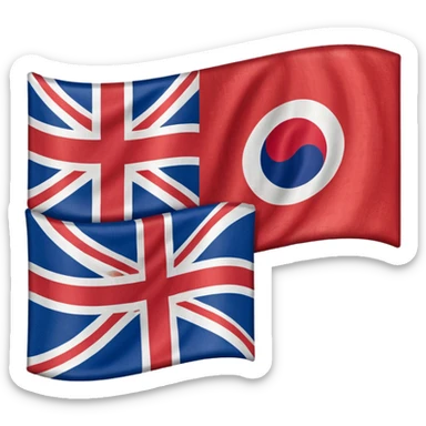 Half england half south Korea flag sticker