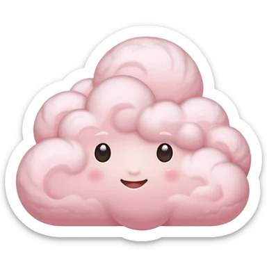 A soft pink cloud with gentle cotton-like fluff. sticker