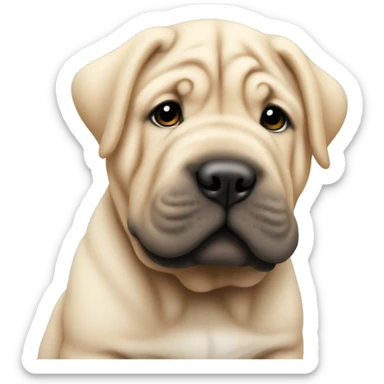 Sharpei puppy color light cream  sticker