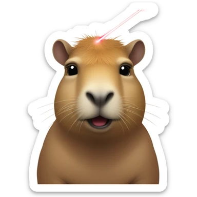 Capybara red laser beam sticker