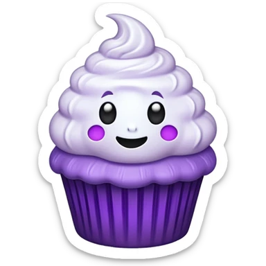 cupcake fantasma roxo e branco sticker