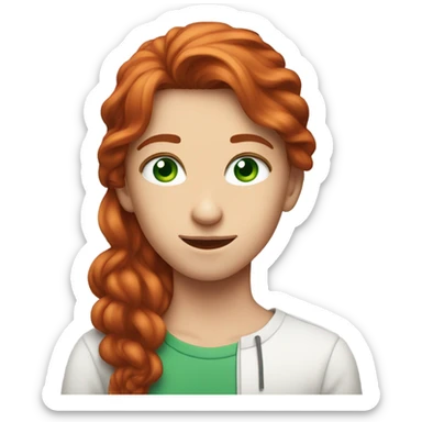 Red hair girl with green eyes coupled with brunette man with big blue eyes sticker