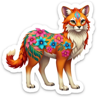 Multicolored floral exotic Falvie-Fionbri, full body sticker
