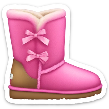 Pink Uggs boots with bows on the side  sticker