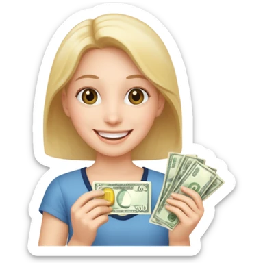 persona feliz con dinero  sticker