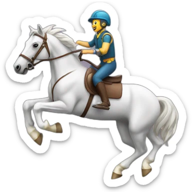 Mechanical jumping horse sticker