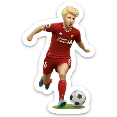 blonde liverpool player kicking sticker