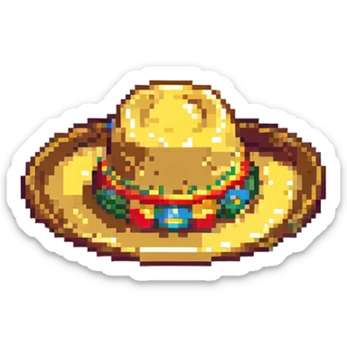 pixel art sombrero vueltiao colombiano emoji sticker