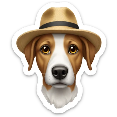 Chien avec un chapeau sticker