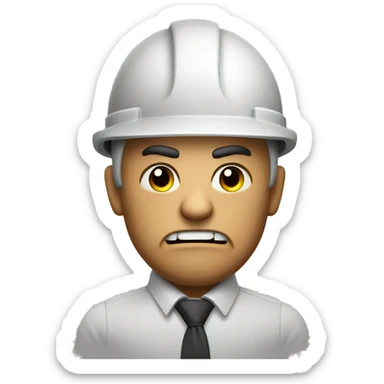  Angry engineer with a furious face, and smoke coming out of his ears sticker