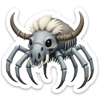 🥶+☠️+🐗+🦣+🕷 into a creepy living creature sticker