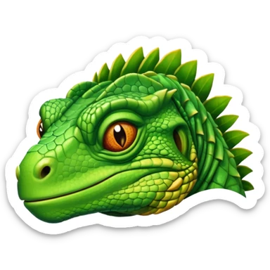 iguana's face sad sticker