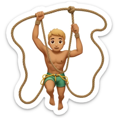 Man climbing rope  sticker