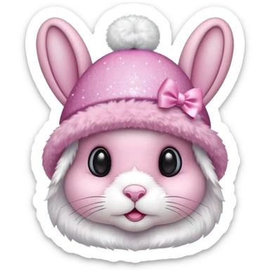 Pink bunny with glittery hat and bow.











 sticker