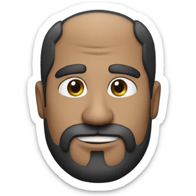 hombre de 45 años cabello muy corto negro y con canas barba con canas vestido formal ojos negros sticker