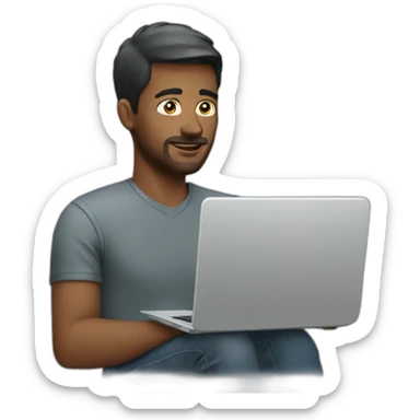 Man with laptop  sticker