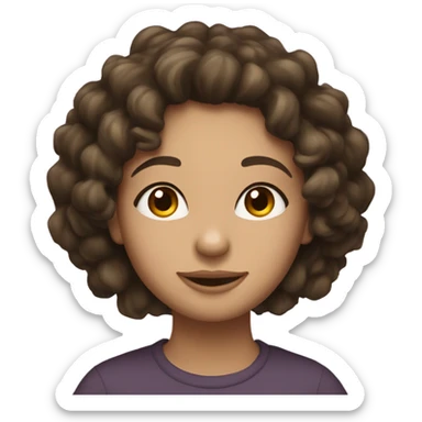 Crocodile in love with women brunette with curly hair and brown eyes sticker