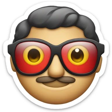 Rana con gafas y labios rojos sticker