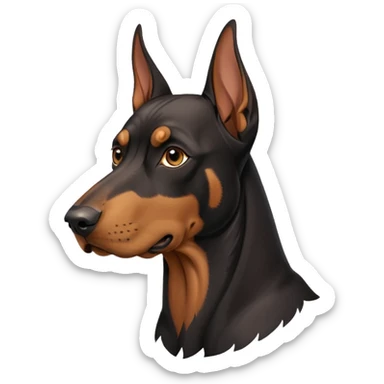 Dobermann hängeohren sticker