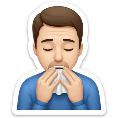 Man sneezing into tissue









 sticker