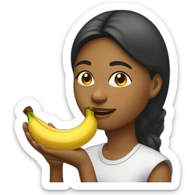 Profile of a Woman eating banana sticker