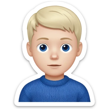 Young boy shimmering in the cold wearing sweater sticker