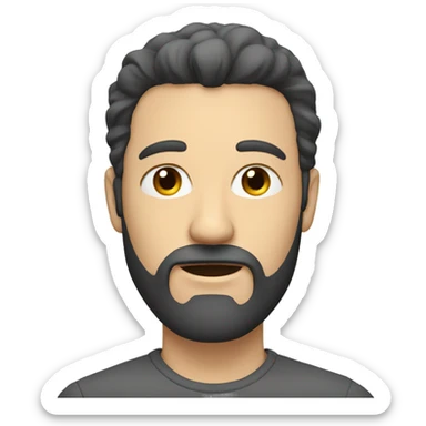 a white man's face, with some beard, dark hair sticker