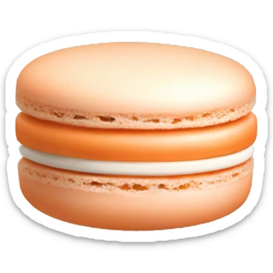 Realistic pastel orange macaroon sticker