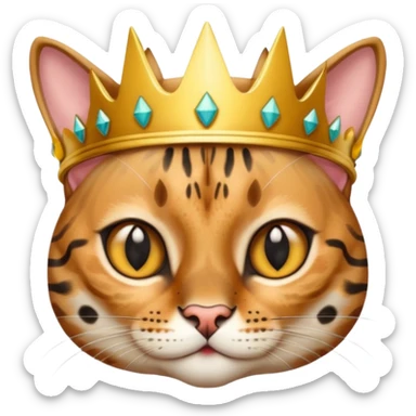 bengal cat with crown sticker