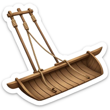 An emoji of an ancient Egyptian wooden plow with a rope handle. sticker