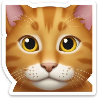 Ginger cat with a white spot on chin sticker