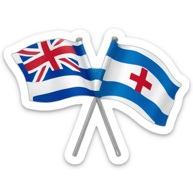 flag of israel and flag of England, waving together sticker