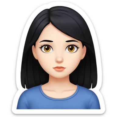 Girl whit black hair  sticker