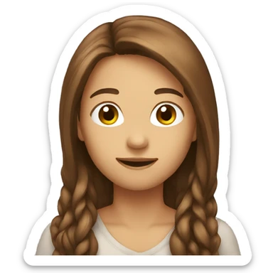 Person has got brown long hair sticker