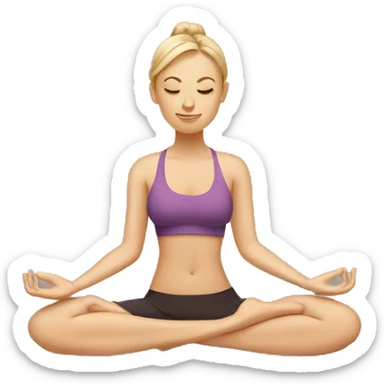 one white woman sitting in yoga pose sticker