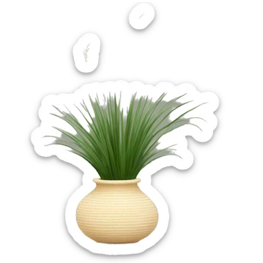 Pampas grass in cute vase sticker