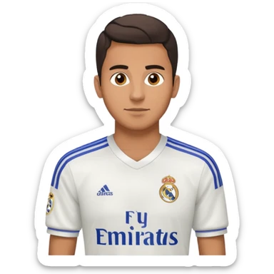 Latin male wearing adidas real madrid jersey sticker