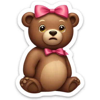 Bear with bow sticker