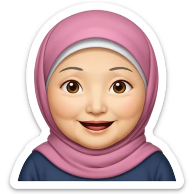 OLD ASIAN WOMAN WITH HIJAB, CHUBBY sticker
