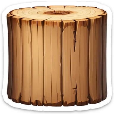 classic light brown log, minimal details sticker