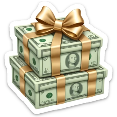 stack of money with baby golden bow sticker