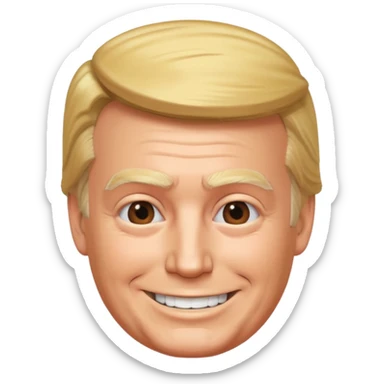 no... TAKE THE TRUMP CHARACTER SO THAT WE ARE LOOKING DOWN AT HIM FROM AN ISOMETRIC OVERHEAD ANGLE sticker