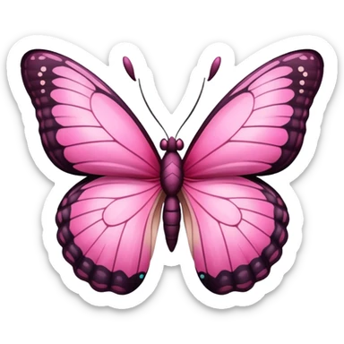 Beautiful butterfly with wings in light and dark pink colors  sticker