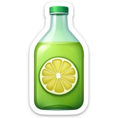 Green lemon juice bottle sticker