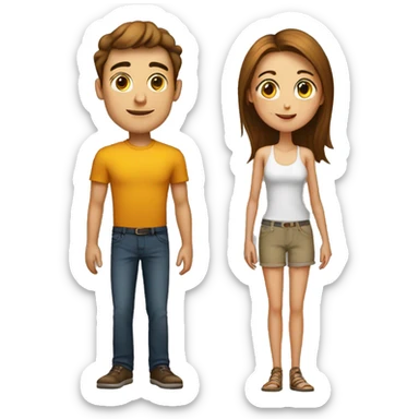 emoji depicting short guy next to tall girl sticker