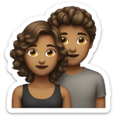 Couple une fille au cheveux noir et une fille au cheveux brun sticker